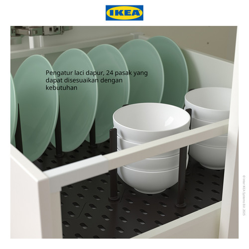 IKEA UPPDATERA Pegboard Pengatur Laci Antrasit 60cm