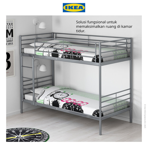 IKEA SVARTA Rangka Tempat Tidur Tingkat 90x200 cm