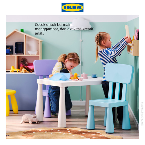 IKEA MAMMUT Meja Belajar Kecil Anak Dalam/Luar Ruangan