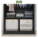 IKEA RAKKESTAD Lemari Pakaian 2 Pintu Minimalis Hitam 79x176 cm