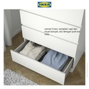 IKEA MALM Lemari Laci 6 Susun Putih Minimalis 80x123 cm