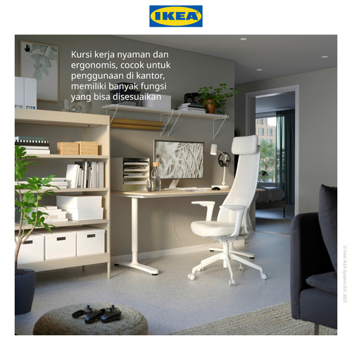 IKEA JARVFJALLET Kursi Kantor Dengan Sandaran Tangan Minimalis Putih