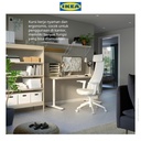 IKEA JARVFJALLET Kursi Kantor Dengan Sandaran Tangan Minimalis Putih