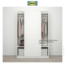 IKEA KLEPPSTAD Lemari Pakaian Pintu Geser Minimalis Putih 117x176 cm
