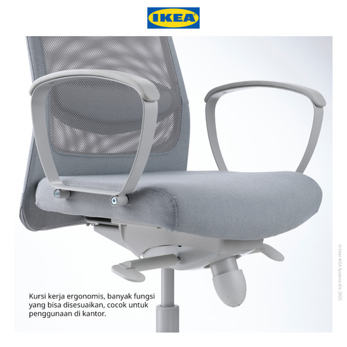 IKEA MARKUS Kursi Kantor Minimalis Vissle Abu-Abu Muda
