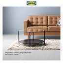 IKEA VITTSJO Meja Tamu Minimalis Hitam-Cokelat 75cm