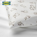 IKEA RODHAKE Sarung Duvet 110x125 dan Sarung Bantal 35x55 Pola Kelinci