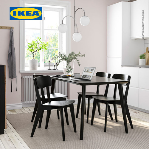 IKEA LISABO Meja Makan Minimalis Hitam 140x78 cm