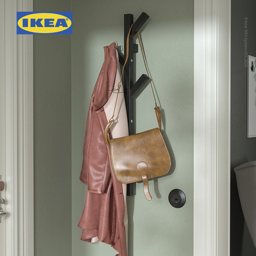 IKEA TJUSIG Gantungan Baju Dinding Serbaguna Hitam Minimalis 78 cm