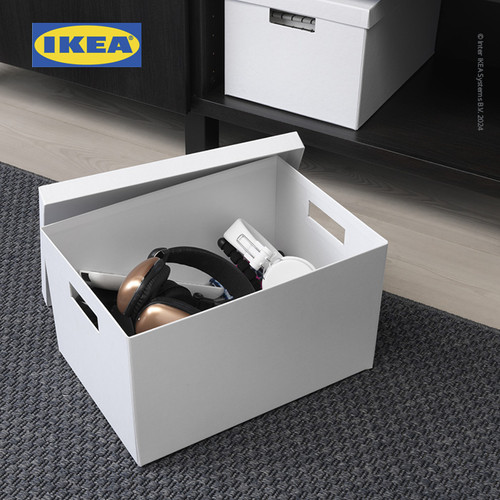 IKEA TJENA Kotak Penyimpanan Dengan Tutup Serbaguna Putih 25x35x20 cm