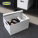IKEA TJENA Kotak Penyimpanan Dengan Tutup Serbaguna Putih 25x35x20 cm