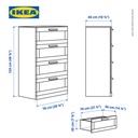 IKEA BRIMNES Lemari Penyimpan 4 Laci Dengan Kaca Putih 78x124 cm