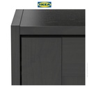 IKEA RAKKESTAD Lemari Pakaian 2 Pintu Minimalis Hitam 79x176 cm
