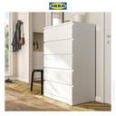 IKEA MALM Lemari Laci 6 Susun Putih Minimalis 80x123 cm