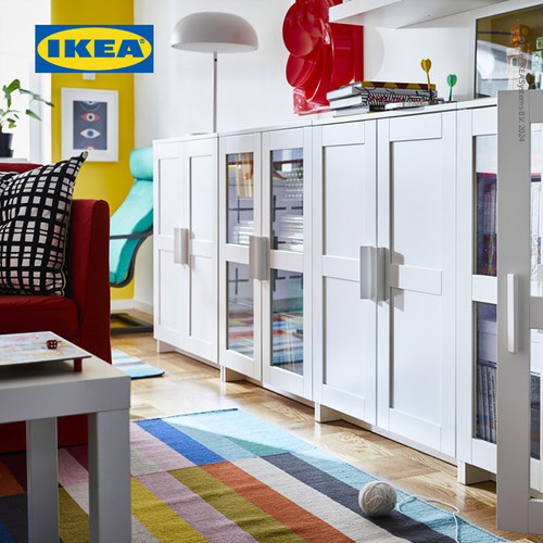 IKEA BRIMNES Kabinet Penyimpanan Berpintu Serbaguna Putih 78x95 cm