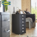 IKEA HELMER Unit Laci Beroda Mudah Dipindahkan Hitam 28x69 cm