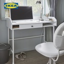 IKEA HAUGA Meja Kerja / Belajar Dengan Penyimpanan Putih 100x45 cm