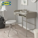 IKEA HAUGA Meja Kerja / Belajar Dengan Penyimpanan Krem 100x45 cm