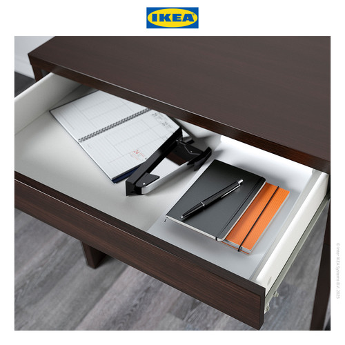 IKEA MICKE Meja Kerja dengan Laci Hitam/Cokelat 73x50 cm