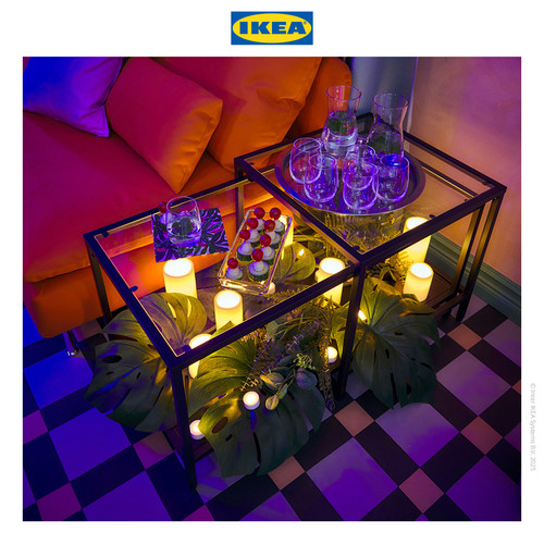 IKEA VITTSJO Meja Tamu Bersusun Serbaguna Hitam Set Isi 2 pcs 90x50cm