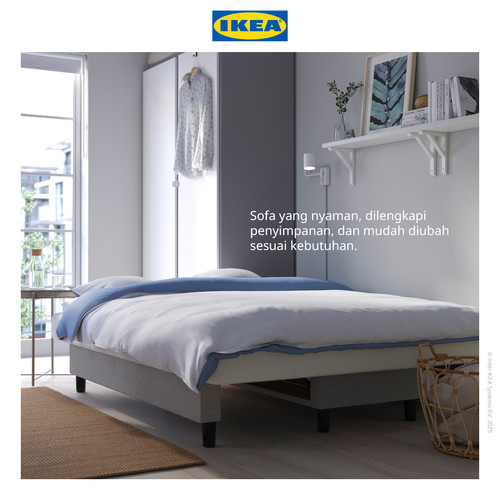 IKEA ALVDALEN Sofa Bed 3 Dudukan Minimalis Knisa Abu-Abu/Krem