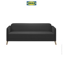 IKEA LINANAS Sofa 3 Dudukan Minimalis Abu-Abu Tua