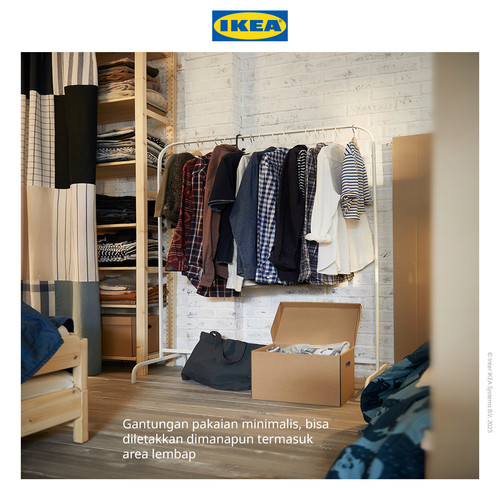IKEA MULIG Stand Gantungan Pakaian Putih 99x152 cm