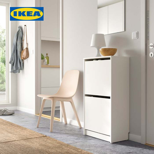 IKEA BISSA Rak Kabinet Sepatu Dengan 2 Kompartmen 49x28x93 cm