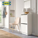 IKEA BISSA Rak Kabinet Sepatu Dengan 2 Kompartmen 49x28x93 cm