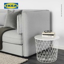 IKEA KVISTBRO Meja Penyimpanan Samping Sofa Putih Minimalis 44cm