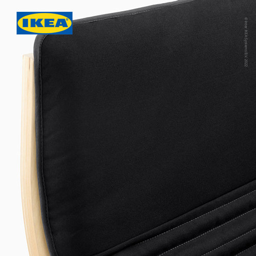 IKEA POANG Kursi Berlengan Veneer Kayu Untuk Santai Hitam