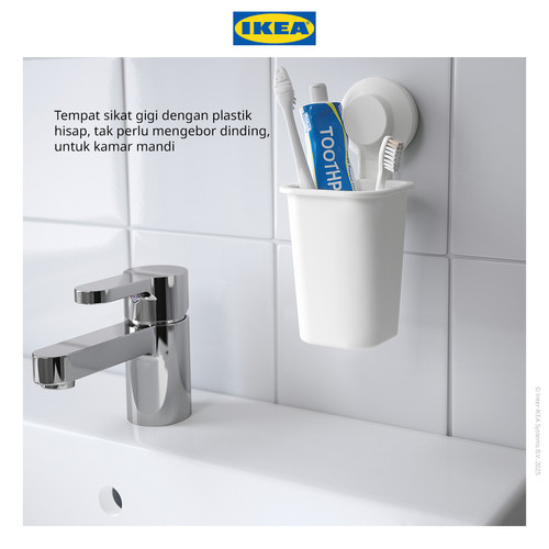 IKEA TISKEN Tempat Sikat Gigi Tempel Dinding