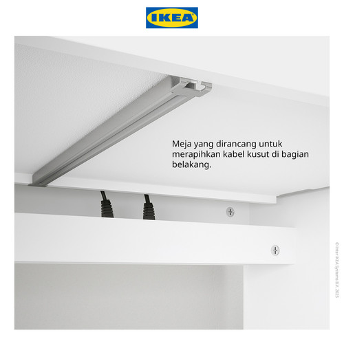 IKEA MICKE Meja Kerja dengan Laci Putih 142x50 cm