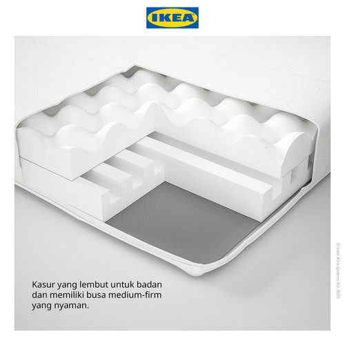 IKEA AFJALL Kasur Busa Tipe Medium Putih 160x200cm