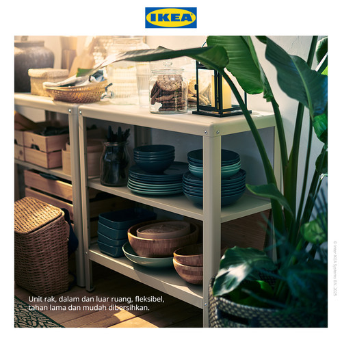 IKEA KOLBJORN Unit Rak Dalam/Luar Ruangan Serbaguna Krem 80x81cm