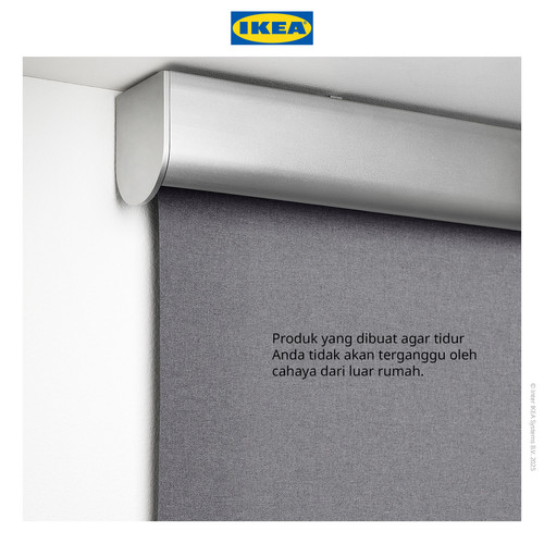 IKEA TRETUR Tirai Gulung Anti Tembus Cahaya, Abu-abu Muda 80x195cm