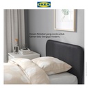 IKEA SLATTUM Rangka Tempat Tidur Berlapis VISSLE Abu Tua 120x200cm