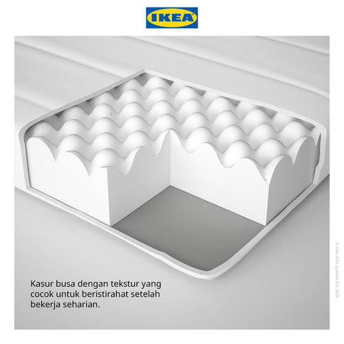 IKEA AFJALL Kasur Busa Tipe Keras Putih 120x200cm