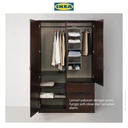 IKEA MUSKEN Lemari Pakaian 2 Pintu dan 3 Laci Cokelat 124x60x201 cm