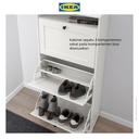 IKEA BRUSALI Kabinet Sepatu dengan 3 Kompartemen Putih 61x30x130cm