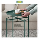 IKEA GLADOM Meja Baki Multifungsi Abu-Hijau Tua Bahan Baja 45x53 cm