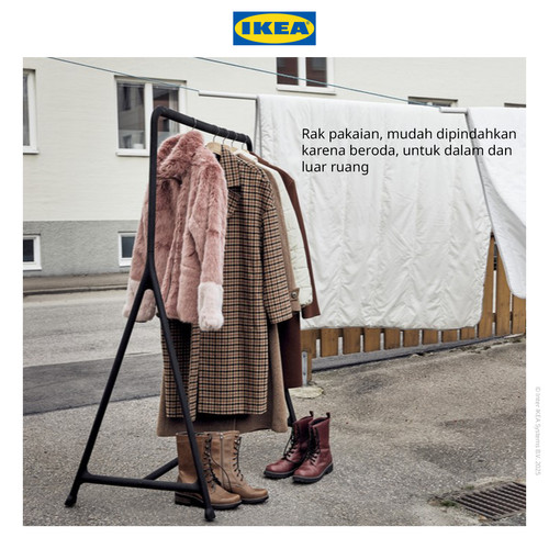 IKEA TURBO Rak Pakaian Serbaguna Hitam 117x59cm