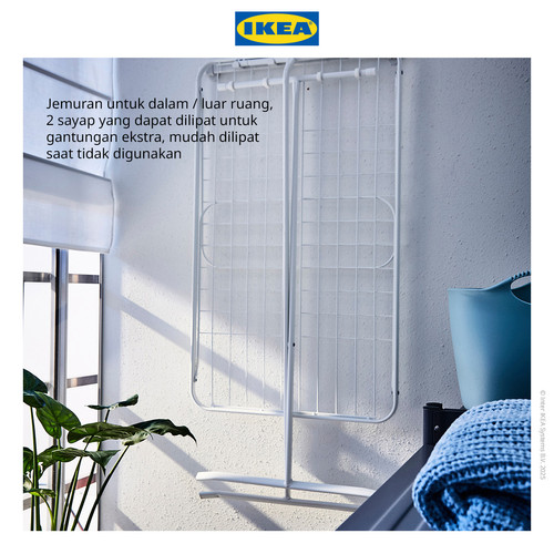 IKEA MULIG Jemuran Dalam/Luar Ruangan Serbaguna Putih