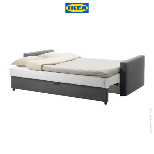 IKEA FRIHETEN Sofa Bed / Tempat Tidur 3 Dudukan Skiftebo Abu Tua