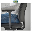 IKEA SMORKULL Kursi Kantor dengan Sandaran Tangan Abu-Abu Tua