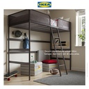 IKEA TUFFING Rangka Tempat Tidur Tinggi Abu-Abu Tua 90x200cm