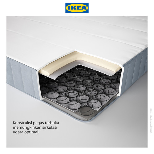 IKEA VESTMARKA Kasur Pegas Keras Biru Muda 160x200cm