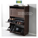 IKEA BRUSALI Kabinet Sepatu dengan 3 Kompartemen Cokelat 61x30x130cm