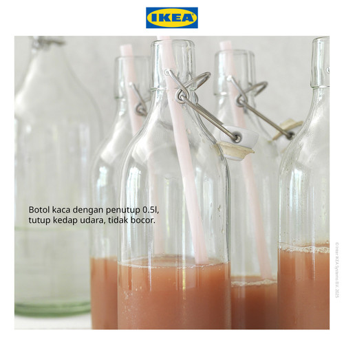 IKEA KORKEN Botol Air Minum 0.5L dengan penutup