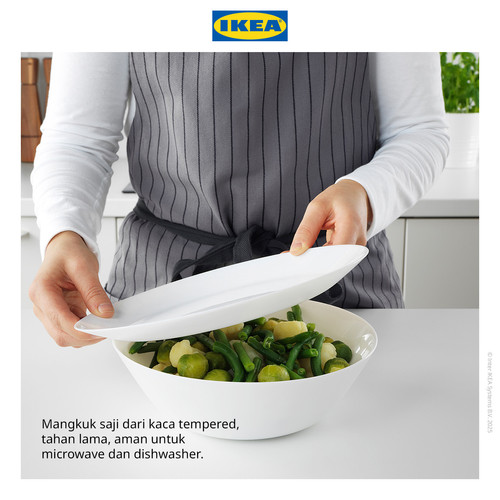 IKEA OFTAST Mangkok Saji Keramik Putih 23cm